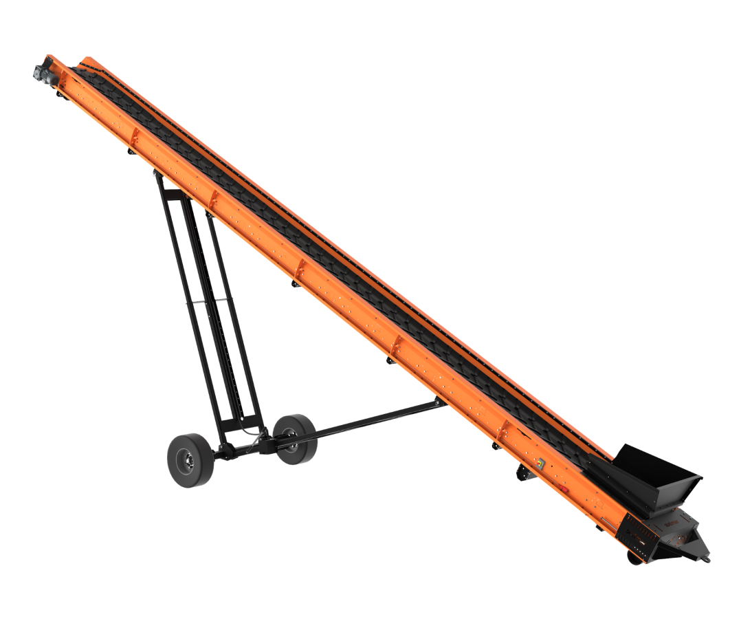 Convoyeur à bande industriel 1300 x 65 cm mobile DMB Machine, 13 mètres, bande 65 cm