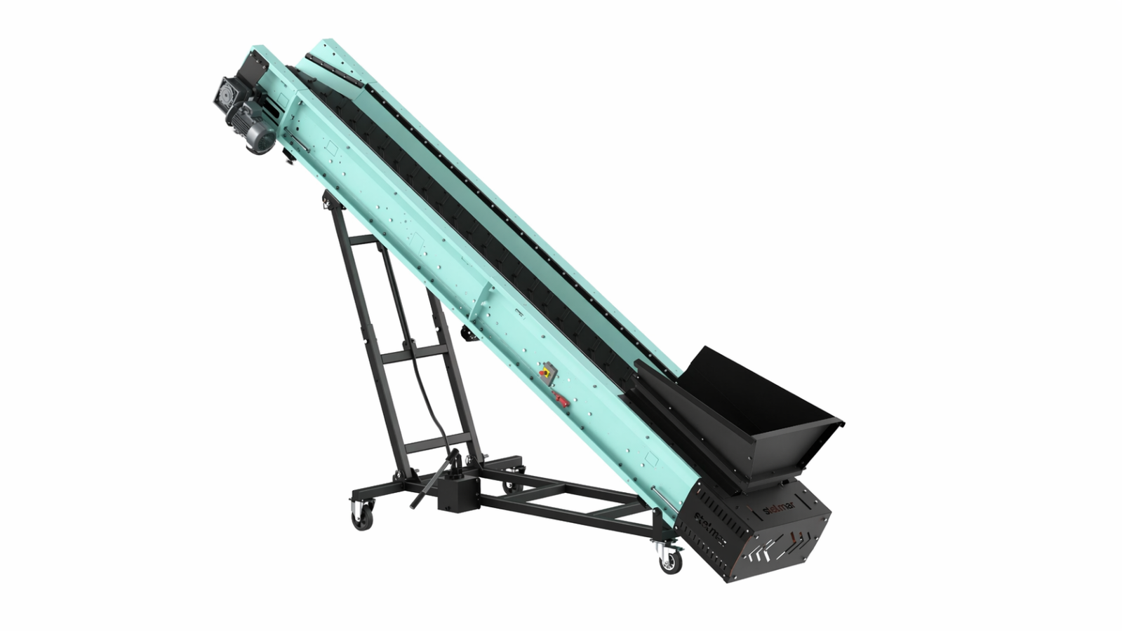 Convoyeur à bande 450 x 40 cm mobile DMB Machine, 4,5 mètres, bande 40 cm